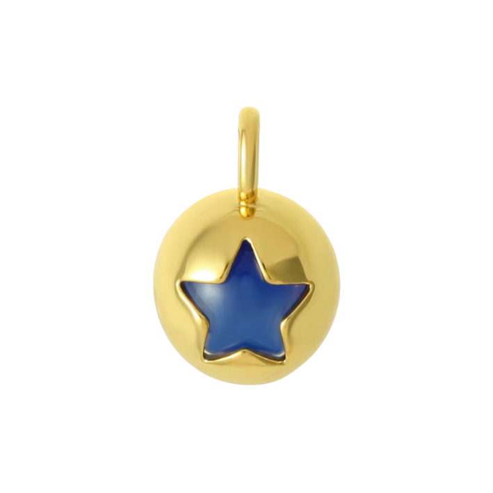 blue star circle charm