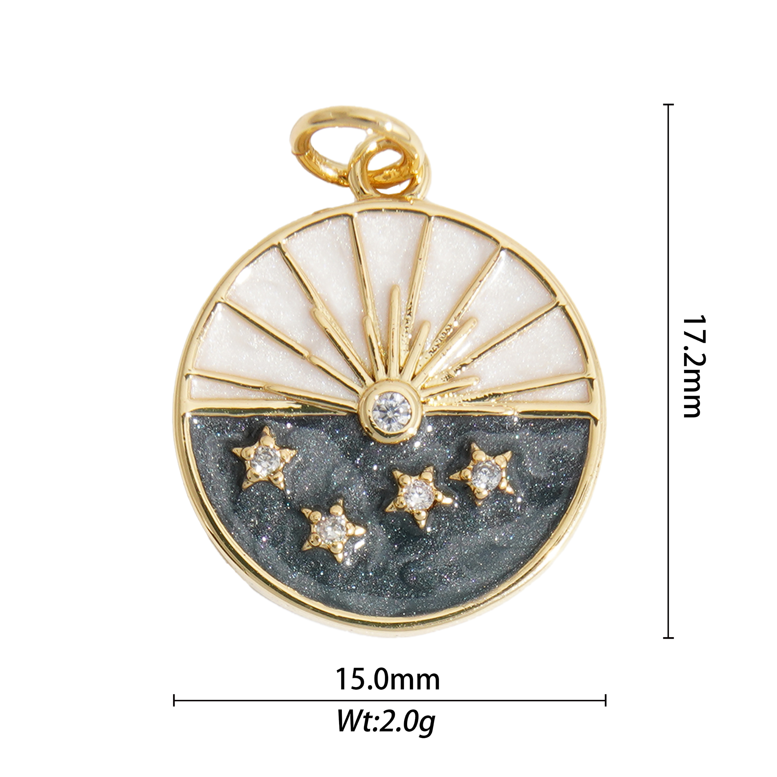 Black & white sun down charm