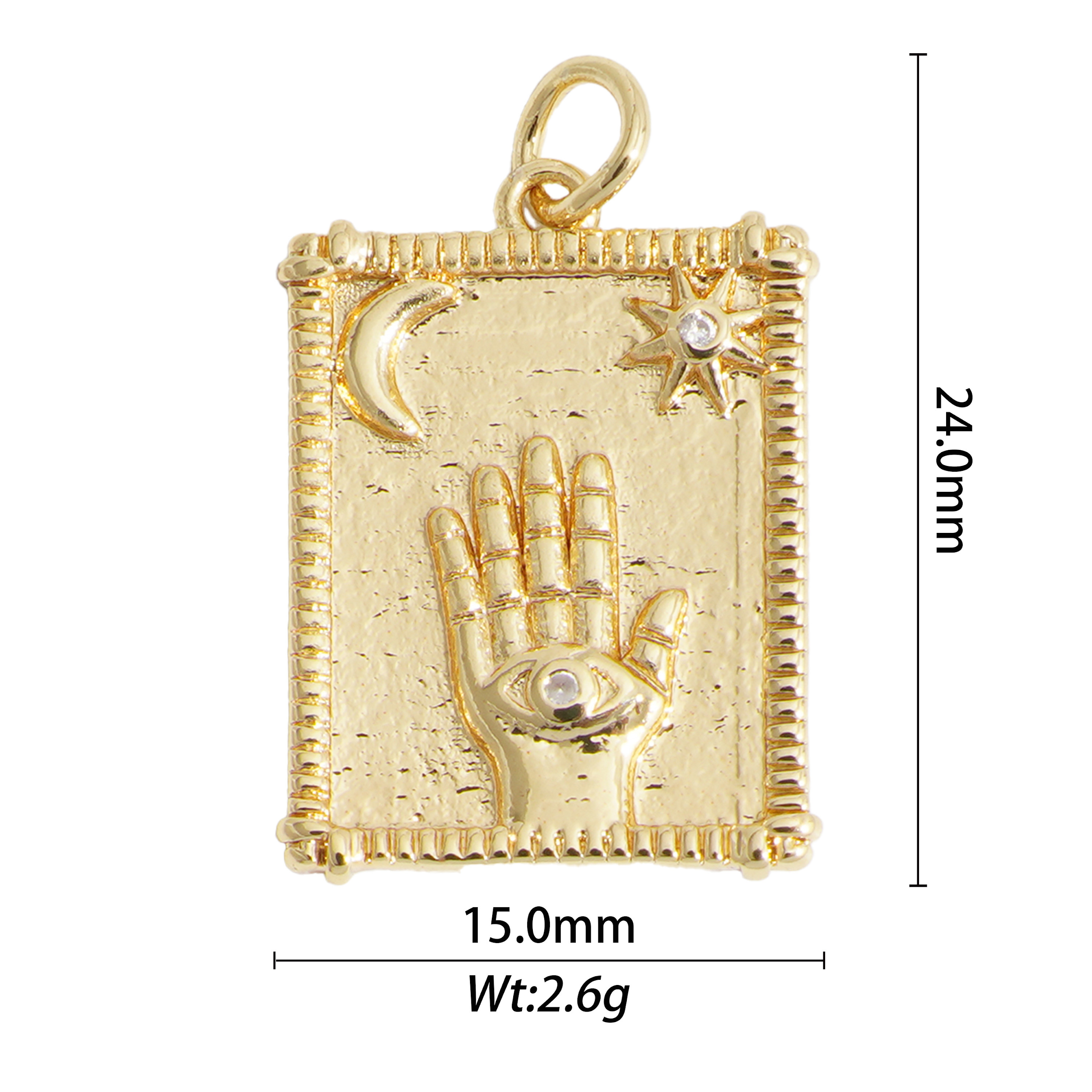 Star & moon hand charm