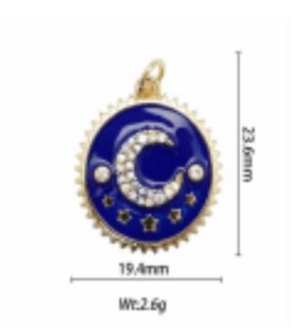diamond moon coin charm