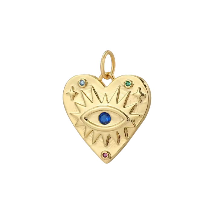 Evil eye heart charm