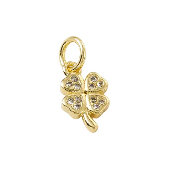 diamond clover leaf charm