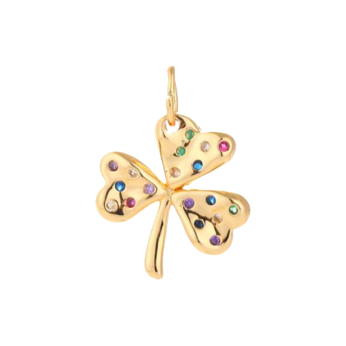 Mix gem cover leaf charm