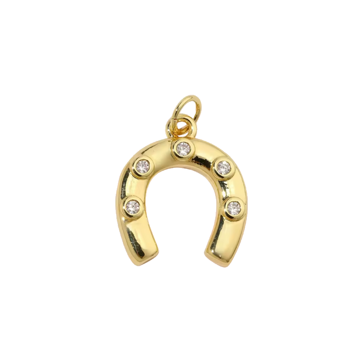 5 diamond horseshoe charm