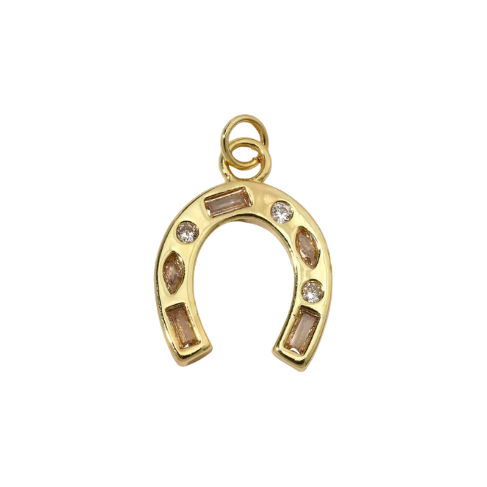 brown gem horseshoe charm