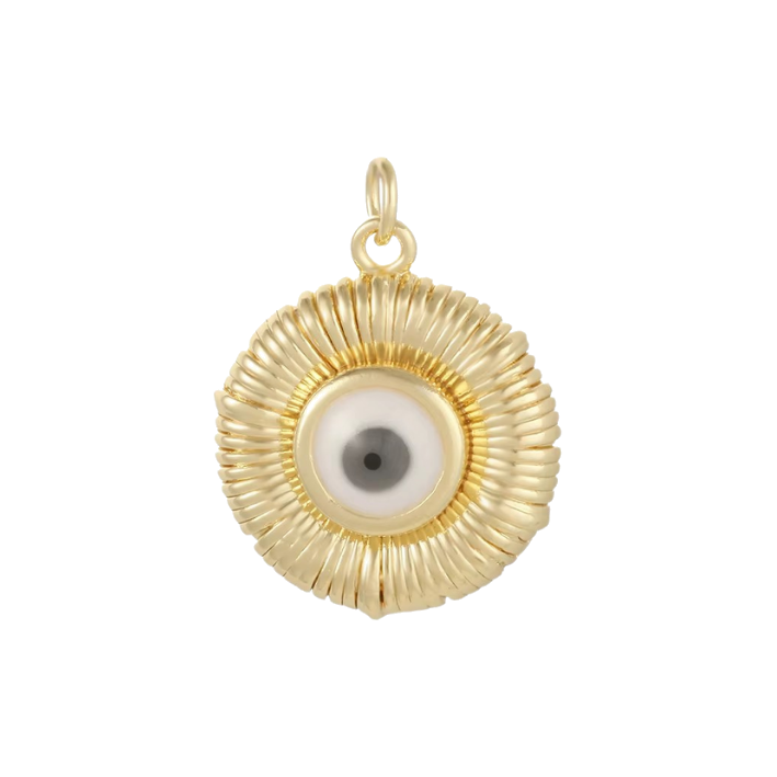 spiral evil eye charm