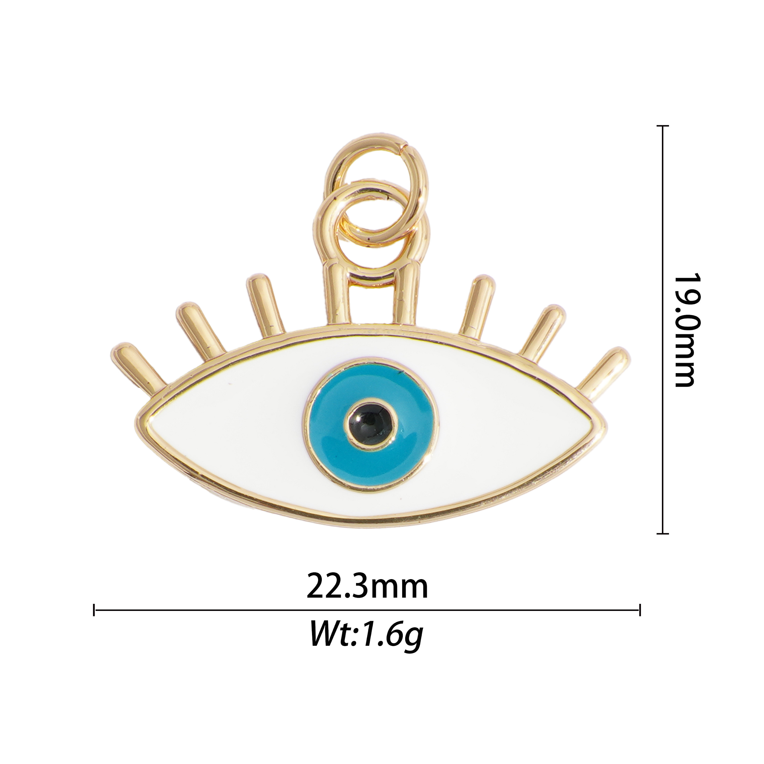 pink gem evil eye charm