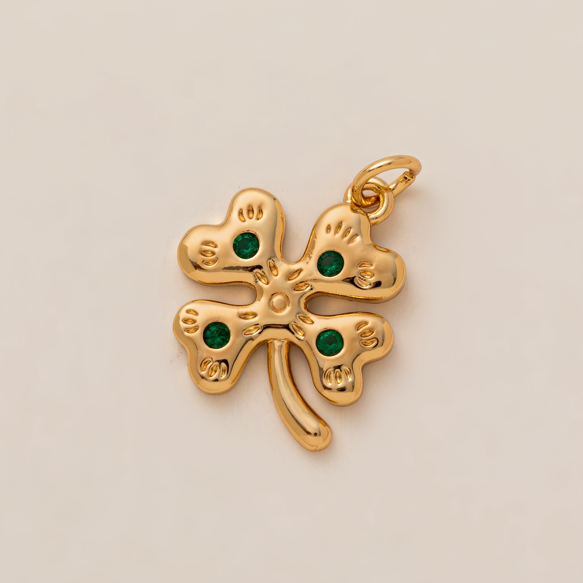 Emerald Clover Diamond charm