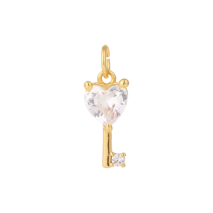 Diamond key charm