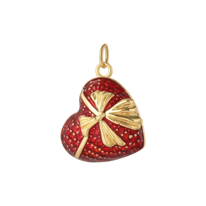 Bow heart charm