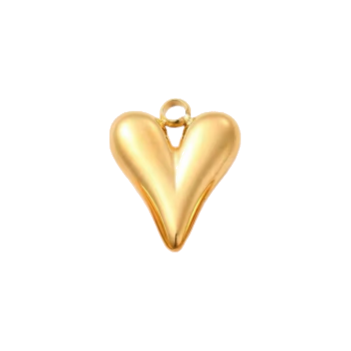 gold sharp heart charm