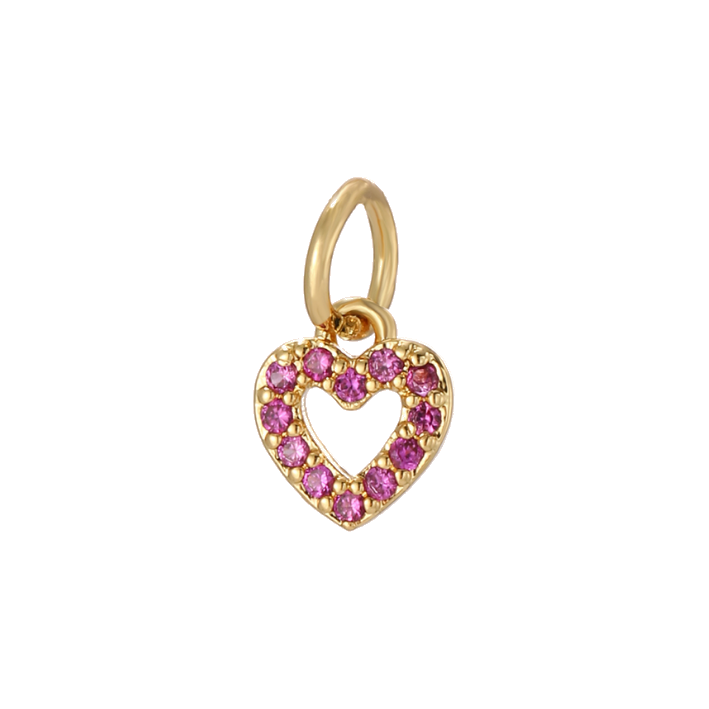 small pink zircon heart charm