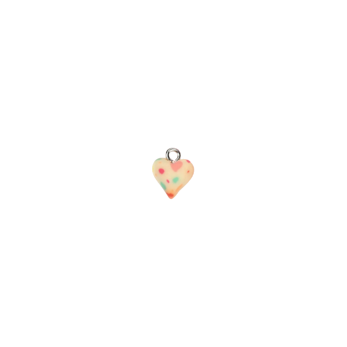Colorful soft heart charm