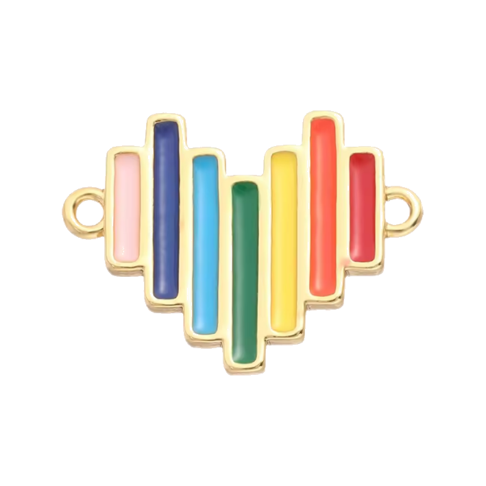 Rainbow heart charm