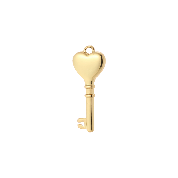 classic gold heart key charm