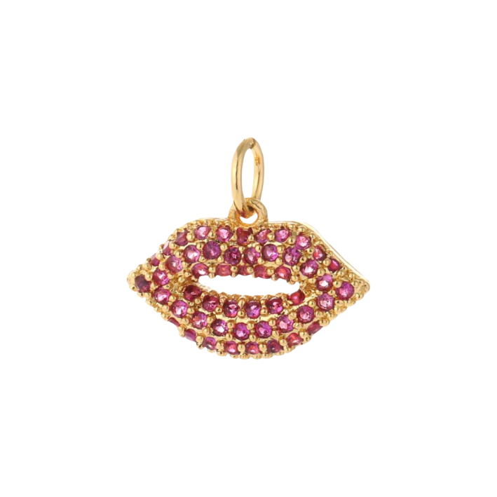 Diamond 
kissy gold charm