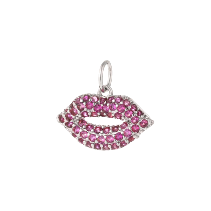 Diamond 
kissy silver charm