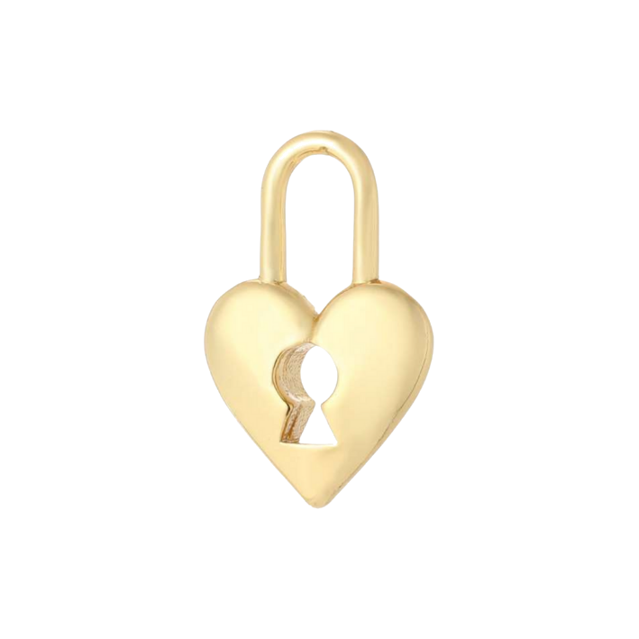 Heart lock gold charm