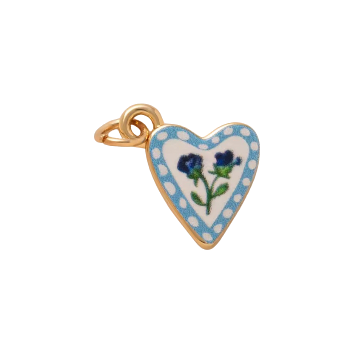 blue heart Iris charm
