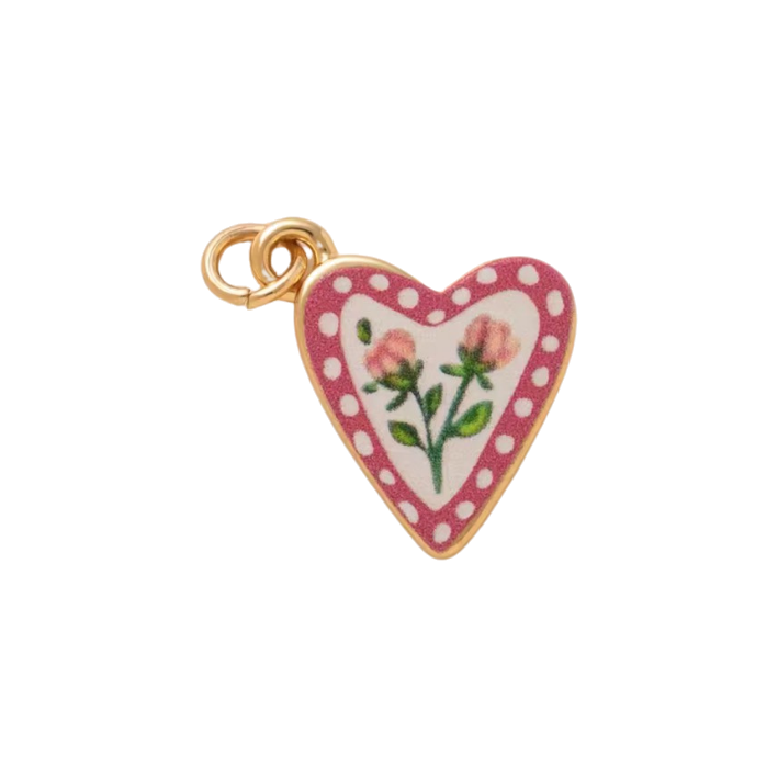 Tulips in heart charm
