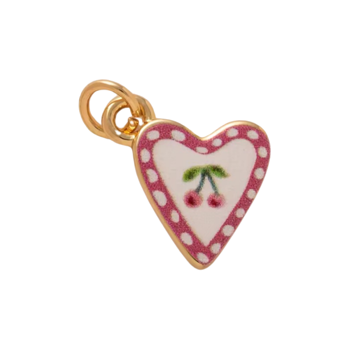 Cherry in heart charm