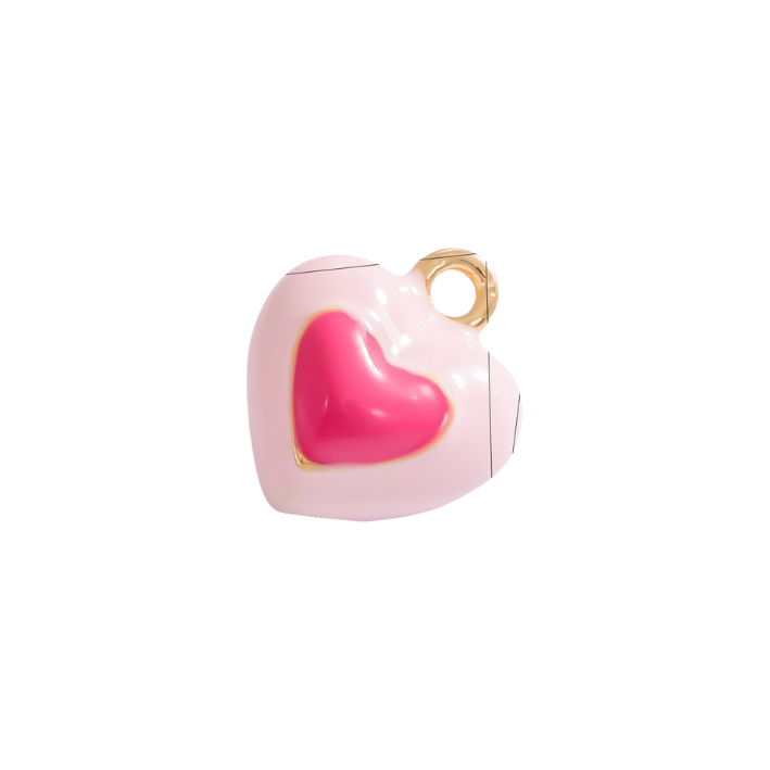 double pink 
heart charm