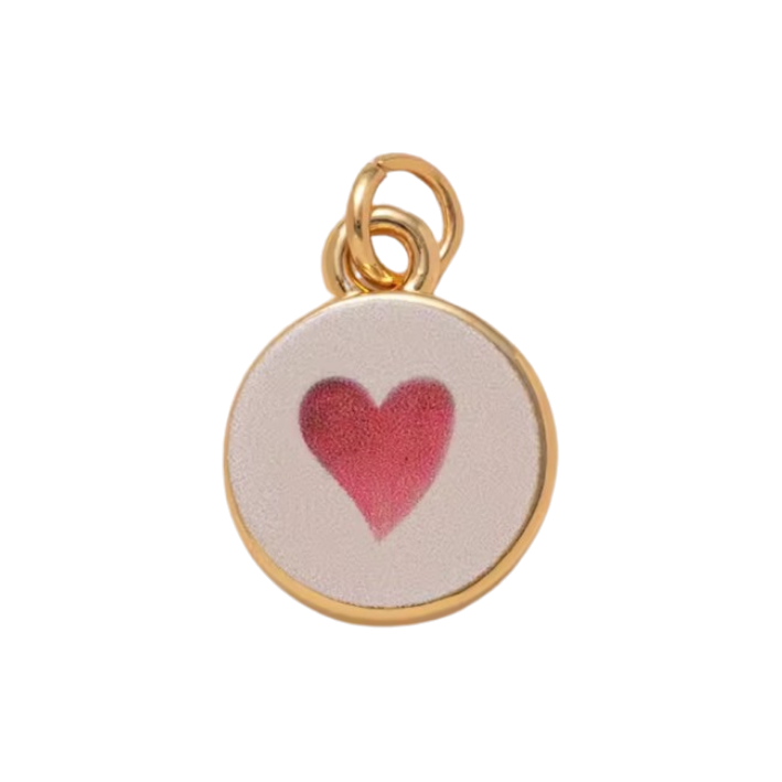 little heart in circle charm