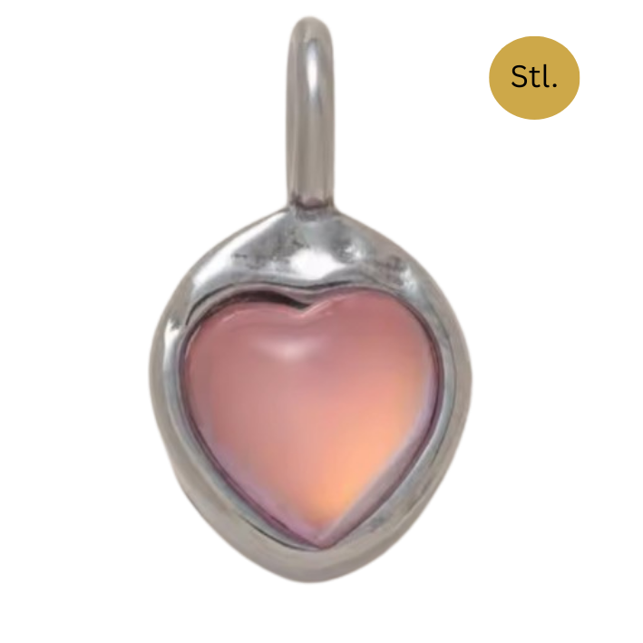 Lavender pink Heart charm