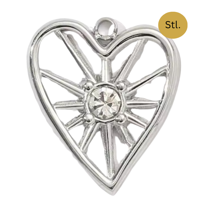 Heart with Rose charm