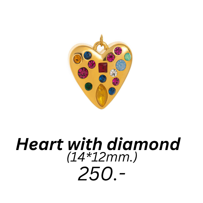 Heart with diamond charm