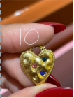Gem in heart charm
