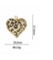 Tiger print heart big charm