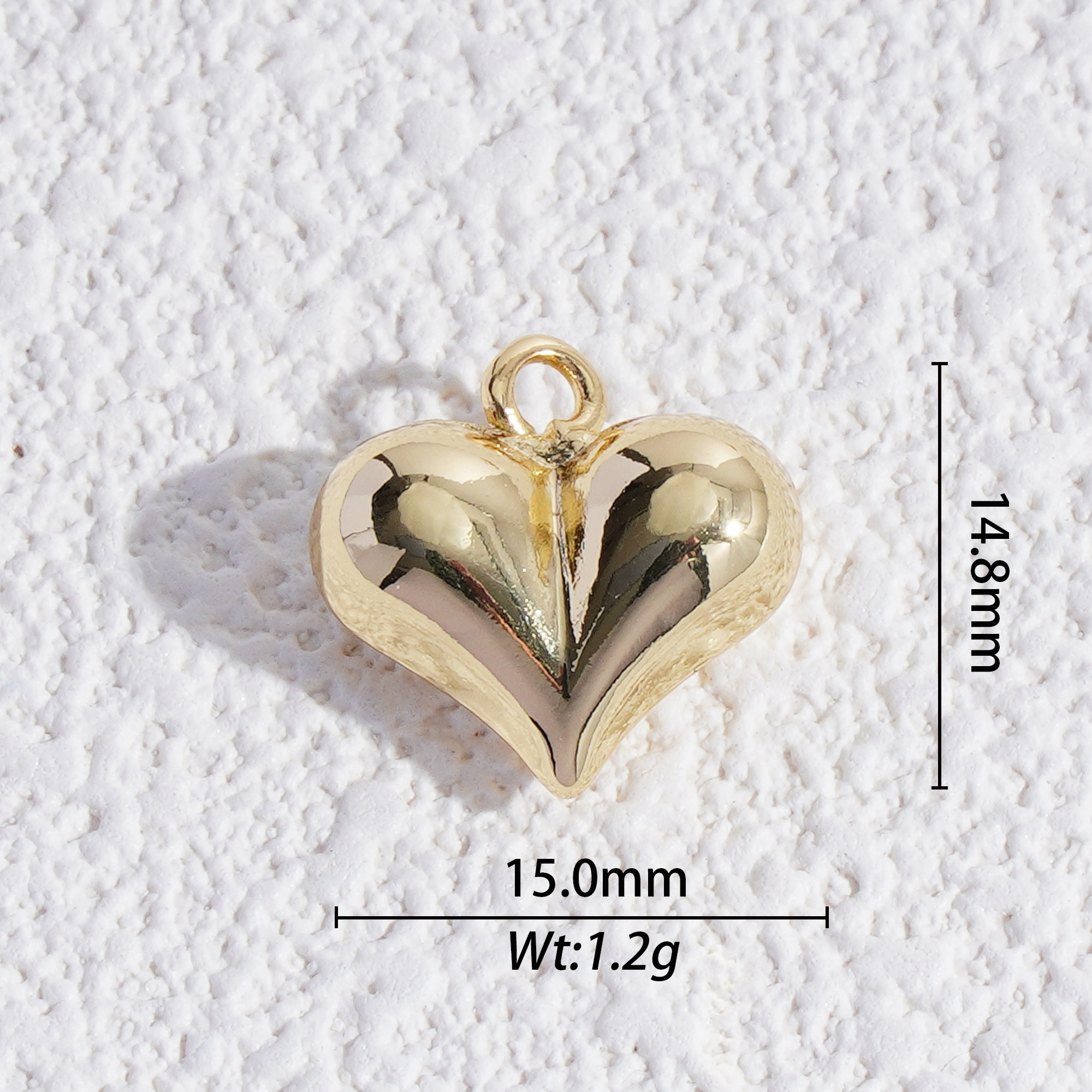 Plum sharp heart charm