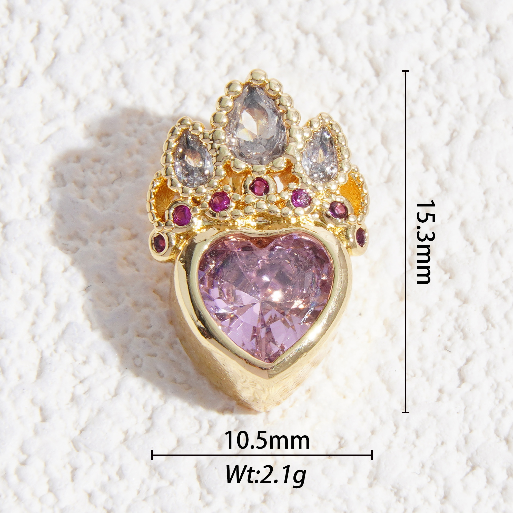 Pink diamond Queen of your heart charm