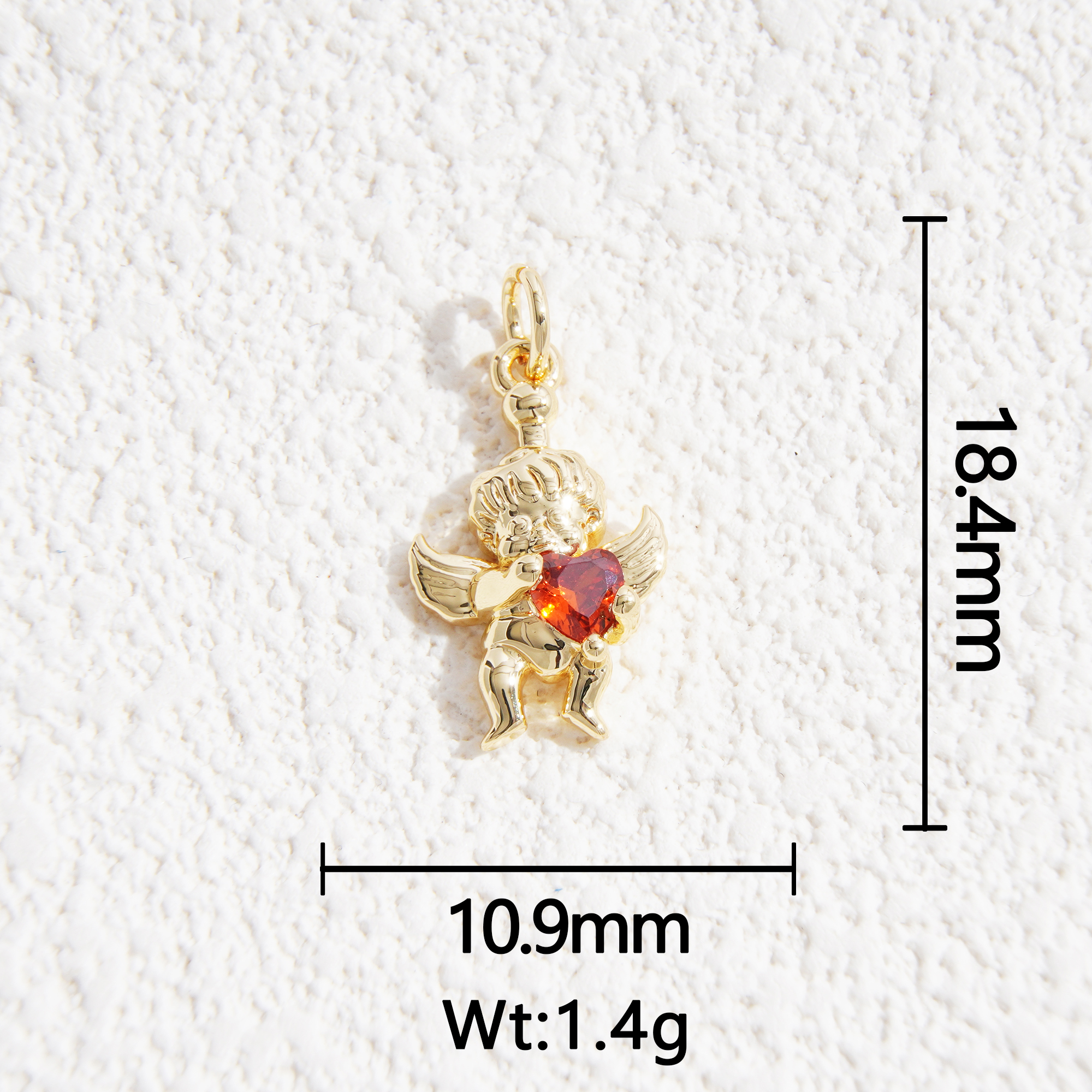 red diamond cupid charm