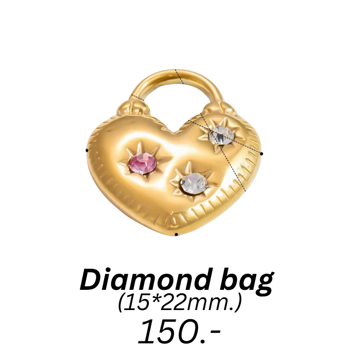 3 gems pillow heart charm