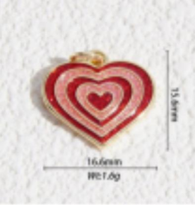 pink red heart charm