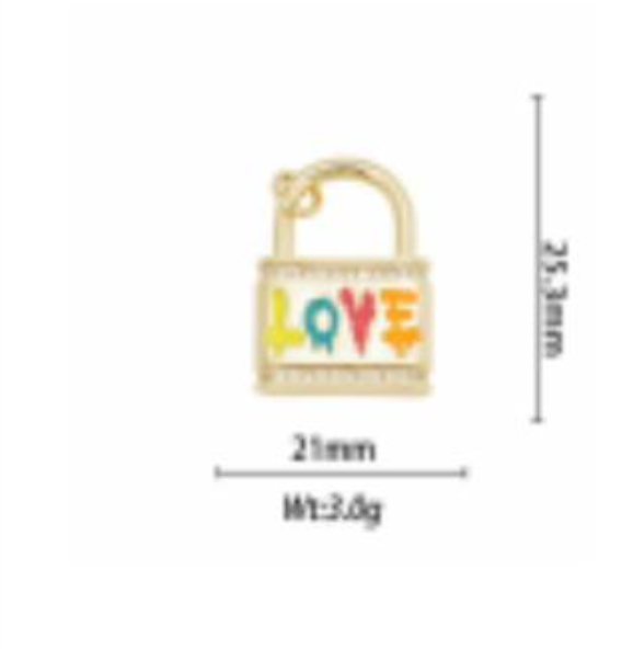 love colorful key charm