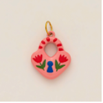 Tulip Keyhole Heart charm