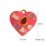 Pink Gem Heart charm