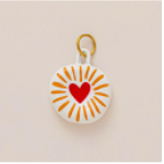 Red Radiant Heart Circle charm