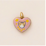 Pink Cat Heart Whiskers charm