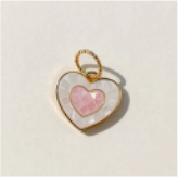 Pink Mosaic Heart charm
