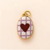 Red Heart Grid Oval charm
