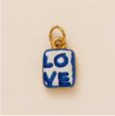 Blue LOVE Square charm