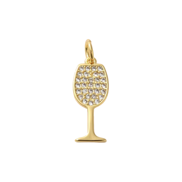 diamond wine glass charm