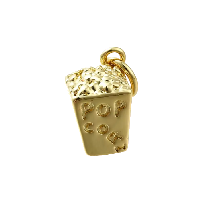 popcorn gold charm