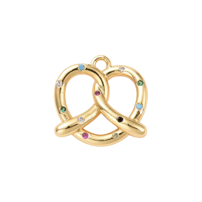 mix-gem diamond pretzel charm