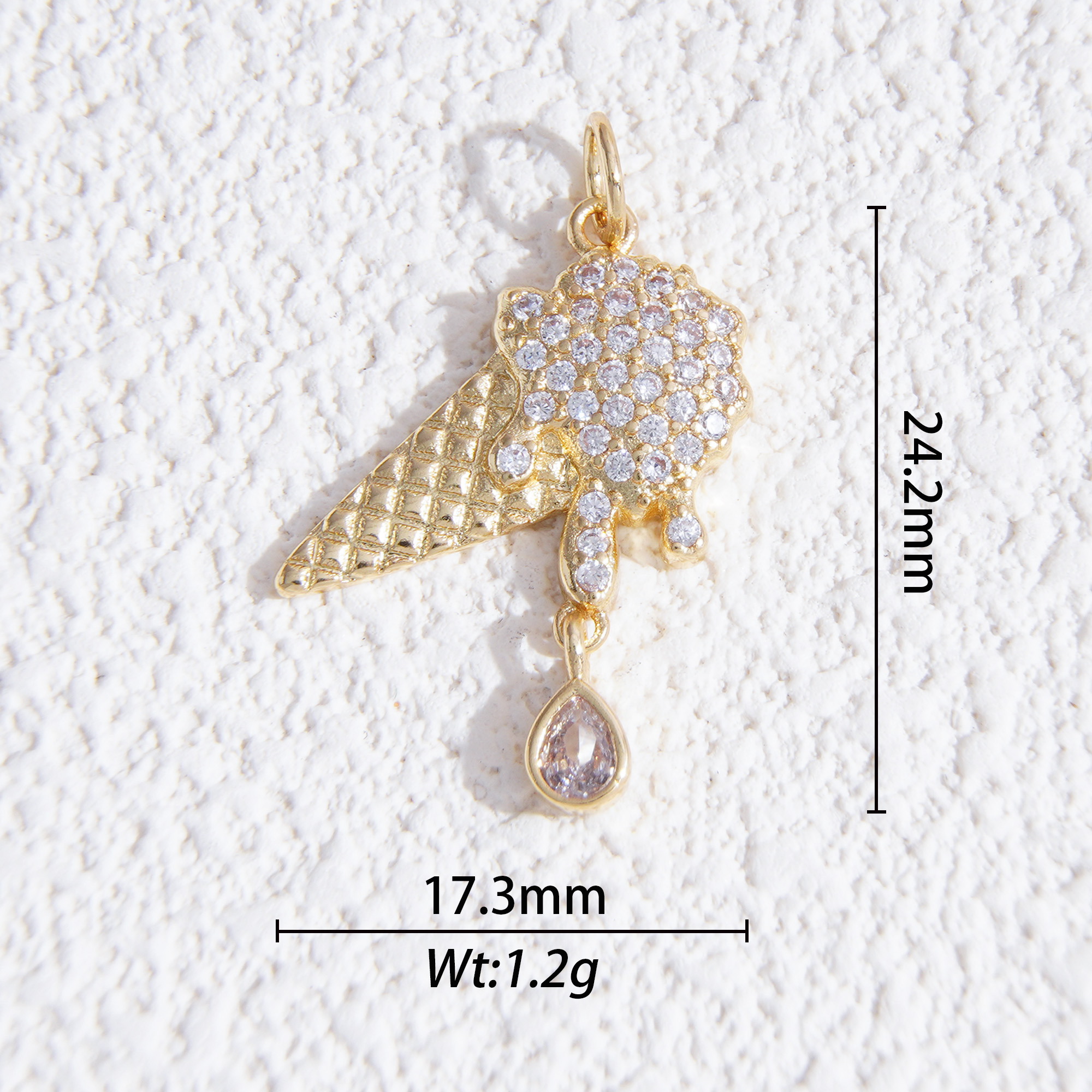 diamond ice cream drop charm