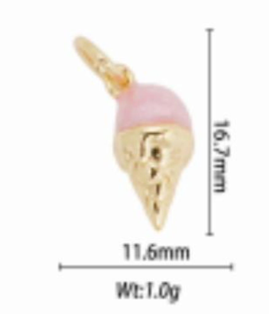 pink ice cream cone charm